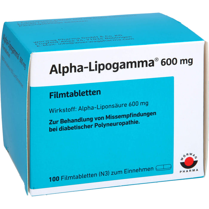 Alpha-Lipogamma 600 mg Filmtabletten, 100 St. Tabletten