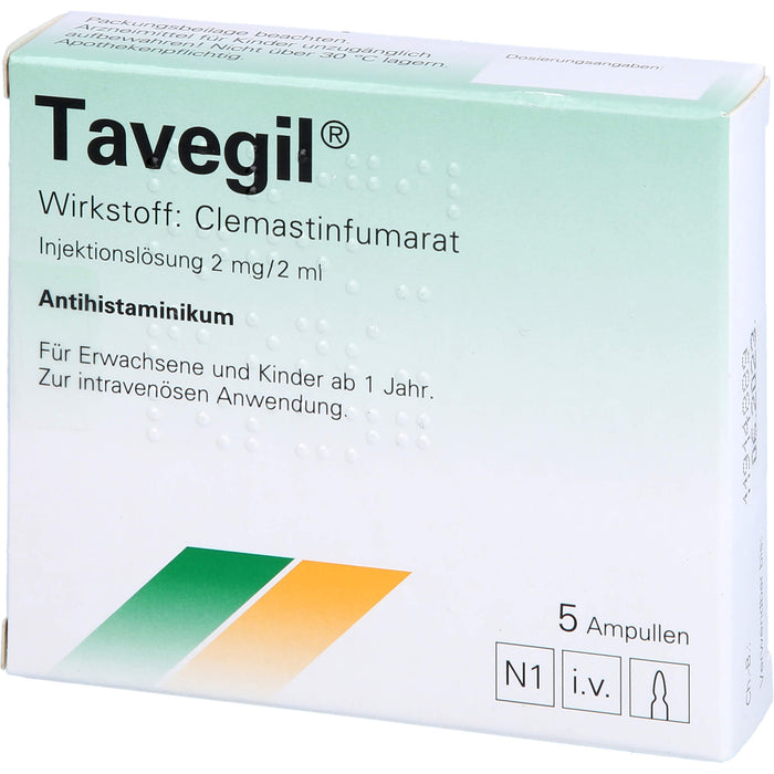 Tavegil Injektionslösung Antihistaminikum, 5 St. Ampullen