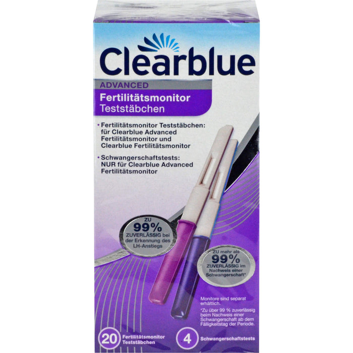 Clearblue Fertilitätsmonitor Advanced Teststäbchen, 24 St. Teststreifen