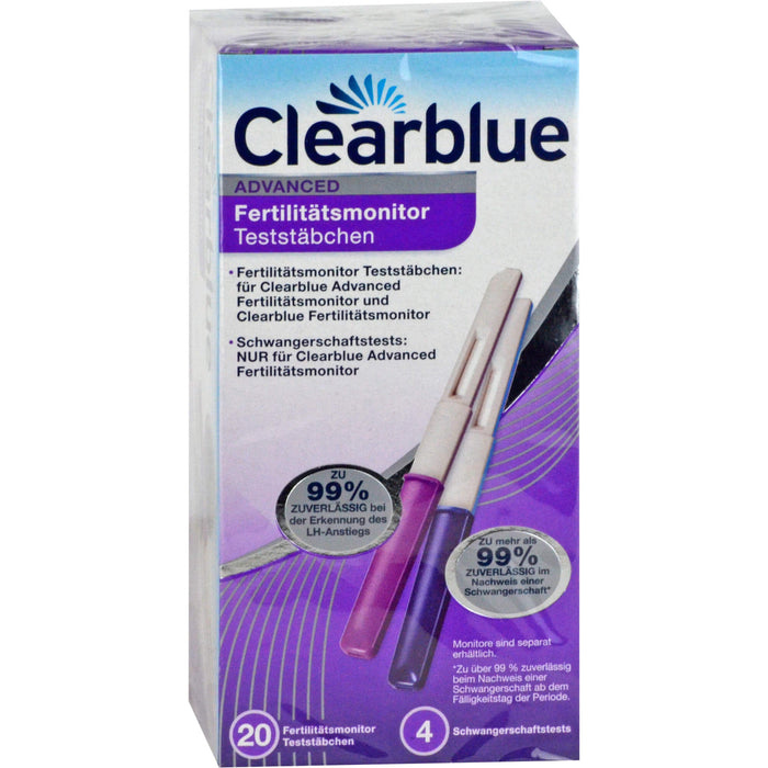 Clearblue Fertilitätsmonitor Advanced Teststäbchen, 24 St. Teststreifen