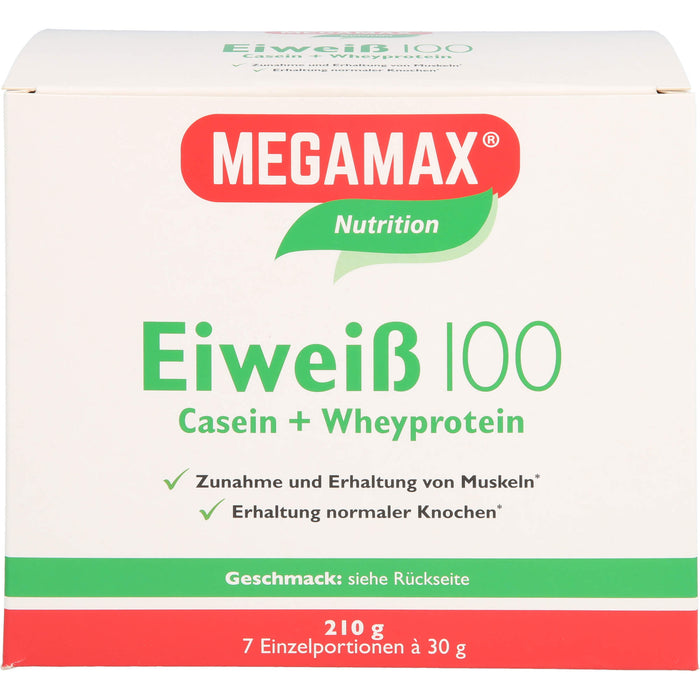 MEGAMAX Nutrition Eiweiß 100 Pulver Vanille-Geschmack, 210 g Pulver