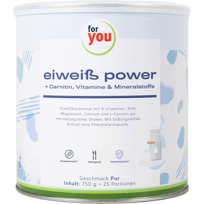 forever young Power Eiweiß + Carnitin Pulver Pur, 750 g Pulver