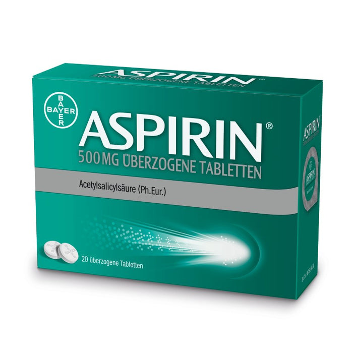 ASPIRIN 500 mg überzogene Tabletten, 20 St. Tabletten