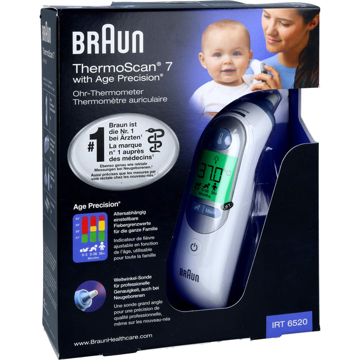 Braun ThermoScan 7 Ohr-Thermometer, 1 St. Fieberthermometer