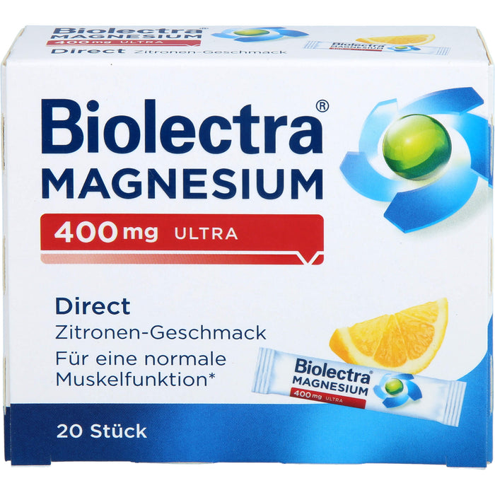 Biolectra Magnesium 400 mg ultra direct Zitronengeschmack, 20 St. Beutel