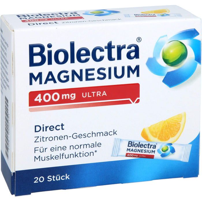 Biolectra Magnesium 400 mg ultra direct Zitronengeschmack, 20 St. Beutel