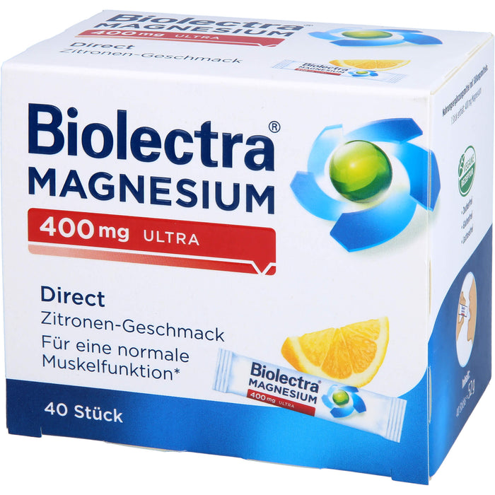 Biolectra Magnesium 400 mg ultra direct Zitronengeschmack, 40 St. Beutel