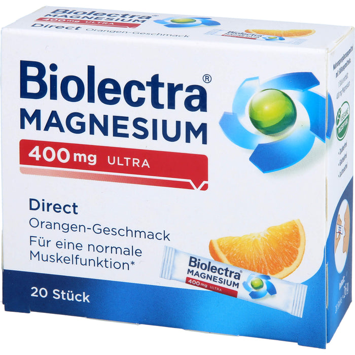 Biolectra Magnesium 400 mg ultra direct Orangengeschmack, 20 St. Beutel
