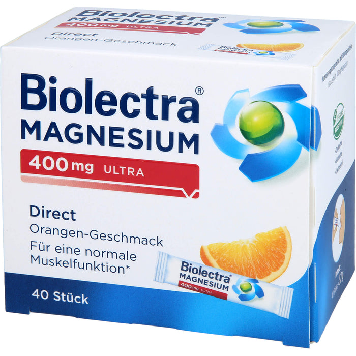 Biolectra Magnesium 400 mg ultra Direct Granulat Orangengeschmack, 40 St. Beutel