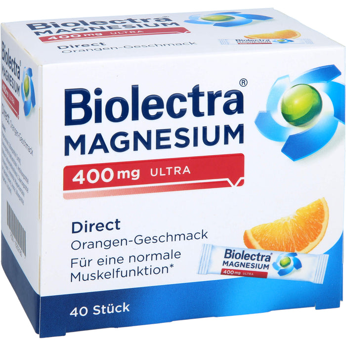 Biolectra Magnesium 400 mg ultra Direct Granulat Orangengeschmack, 40 St. Beutel