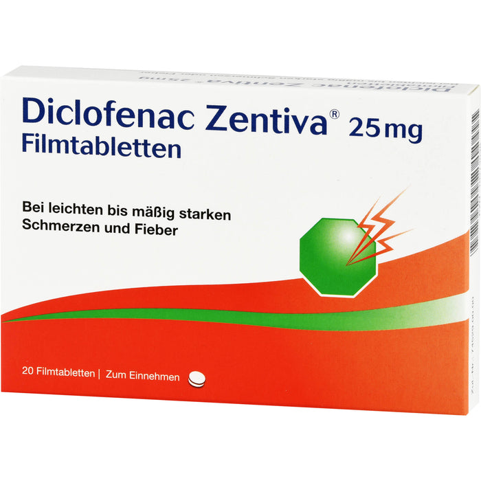Diclofenac Zentiva 25 mg Filmtabletten, 20 St. Tabletten