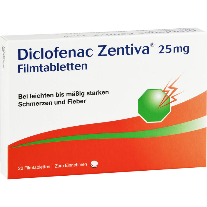 Diclofenac Zentiva 25 mg Filmtabletten, 20 St. Tabletten