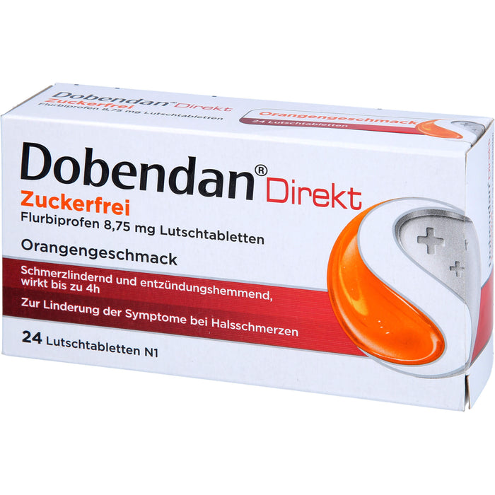 DOBENDAN Direkt Zuckerfrei Lutschtabletten bei starken Halsschmerzen & Schluckbeschwerden, 24 St. Tabletten