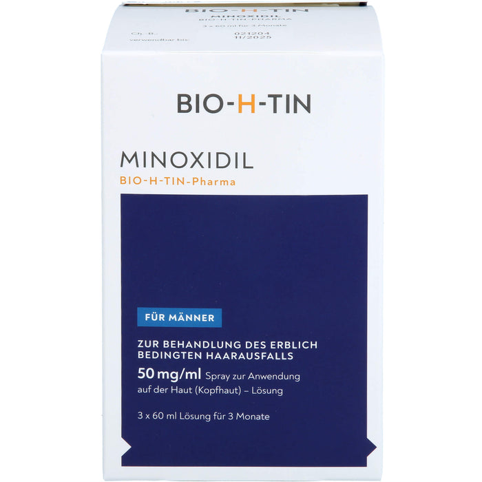 BIO-H-TIN Minoxidil Spray für Männer, 180 ml Lösung
