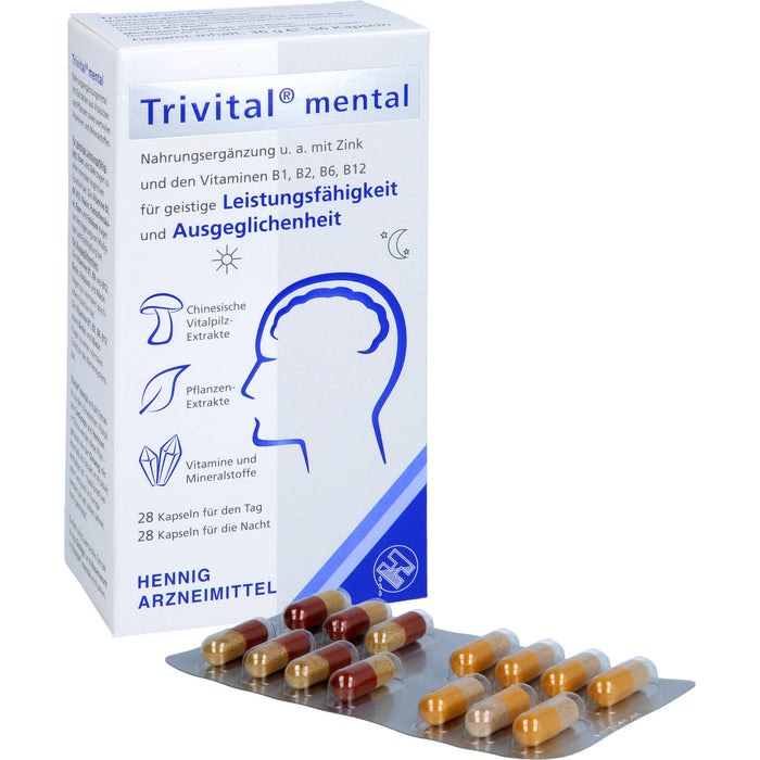 Trivital mental Kapseln für geistige Leistungsfähigkeit und Ausgeglichenheit, 56 St. Kapseln