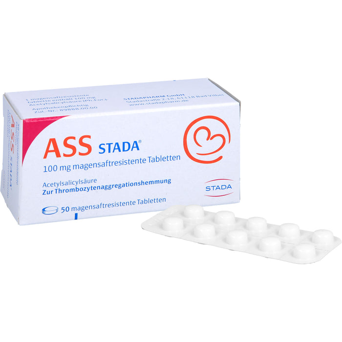 ASS STADA 100 mg magensaftresistente Tabletten zur Thrombozytenaggregationshemmung, 50 St. Tabletten