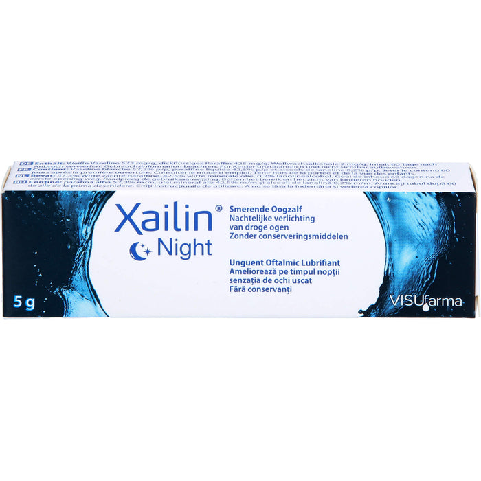 Xailin Night Augensalbe zur Linderung bei Trockenheitsgefühl, 5 g Salbe