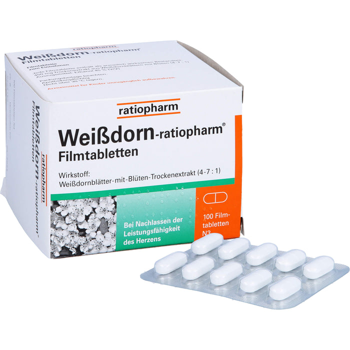 Weißdorn-ratiopharm Filmtabletten, 100 St. Tabletten