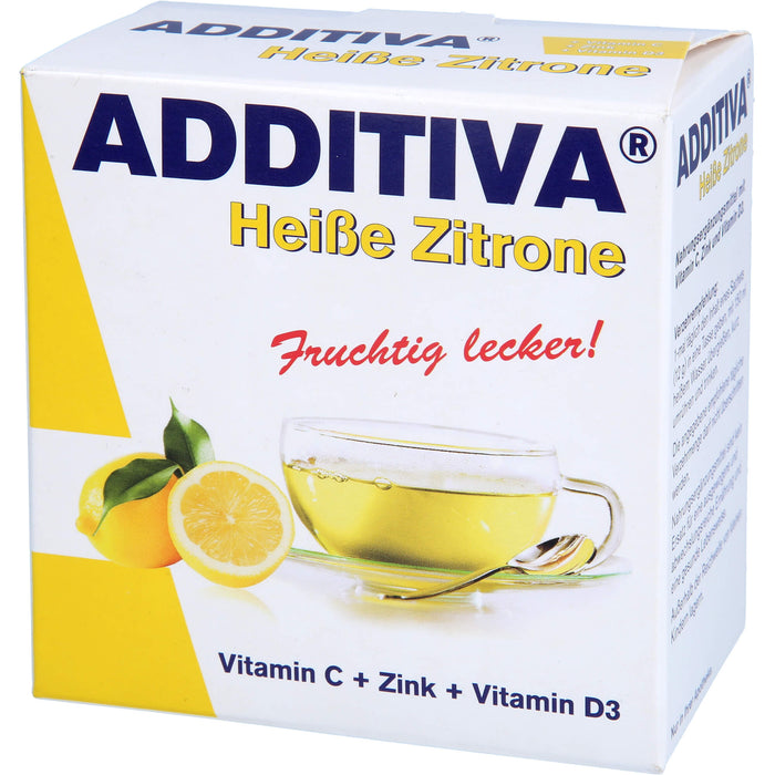 ADDITIVA Heiße Zitrone Vitamin C + Zink + Vitamin D3 Sachets, 120 g Pulver