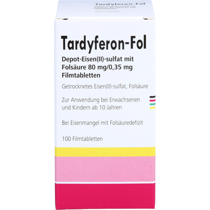 Tardyferon-Fol Depot-Eisen(II)-sulfat mit Folsäure 80 mg/0,35 mg Eurim Filmtabletten, 100 St. Tabletten
