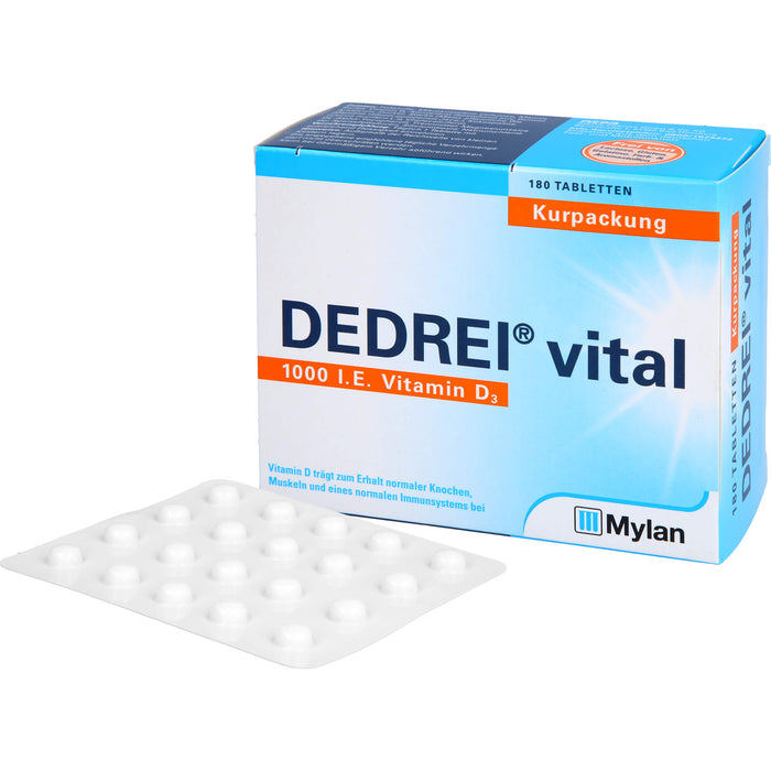 DEDREI vital 1.000 I.E. Vitamin D3 Tabletten Kurpackung, 180 St. Tabletten