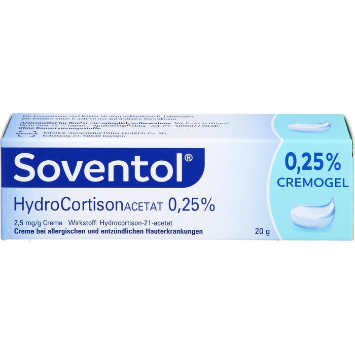 Soventol HydroCortisonAcetat 0,25 % Creme, 20 g Creme