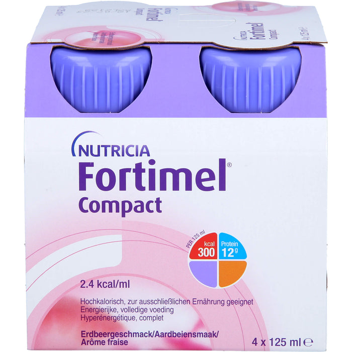 NUTRICIA Fortimel Compact 2,4 energiereiche Trinknahrung Erdbeergeschmack, 125 ml Lösung