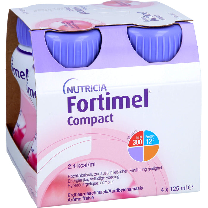 NUTRICIA Fortimel Compact 2,4 energiereiche Trinknahrung Erdbeergeschmack, 125 ml Lösung