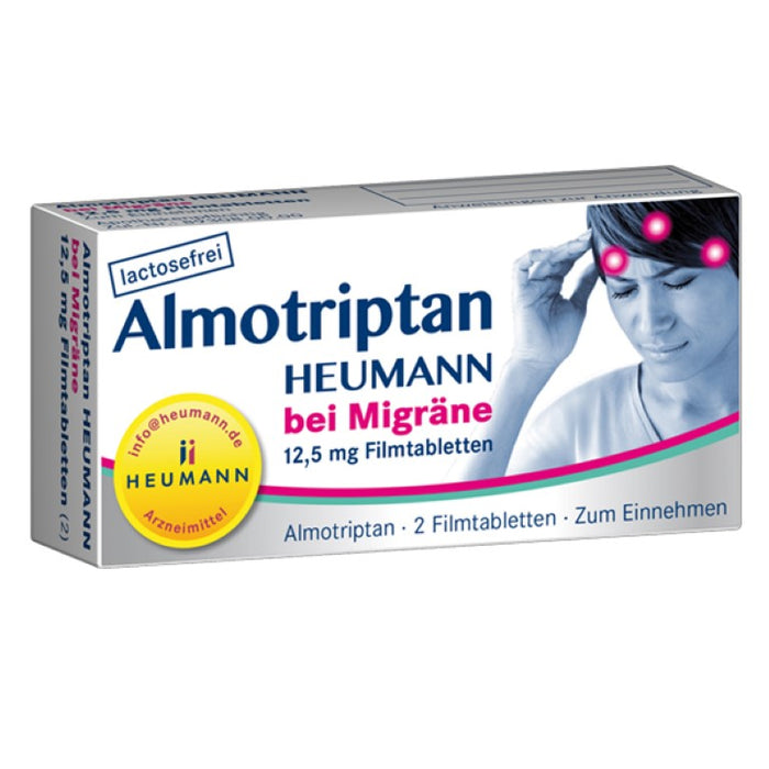 Almotriptan Heumann bei Migräne 12,5 mg Filmtabletten, 2 St. Tabletten