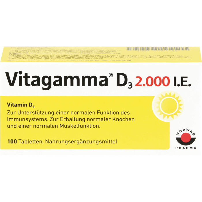 Vitagamma D3 2,000 I.E.Vitamin D3 NEM, 100 St TAB