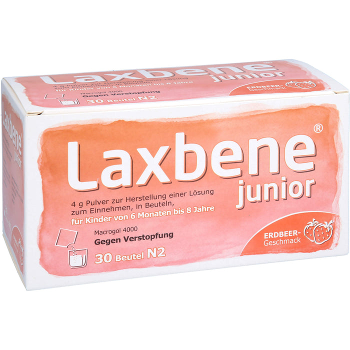Laxbene junior 4 g Pulver zur Herstellung einer Lösung zum Einnehmen, in Beuteln, für Kinder von 6 Monaten bis 8 Jahre, 120 g Pulver