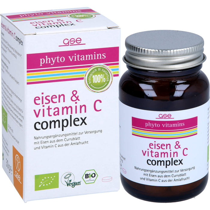 phyto vitamins Eisen und Vitamin C Complex Bio, 60 St. Tabletten