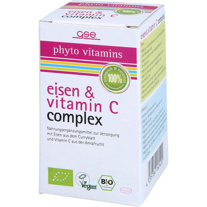 phyto vitamins Eisen und Vitamin C Complex Bio, 60 St. Tabletten