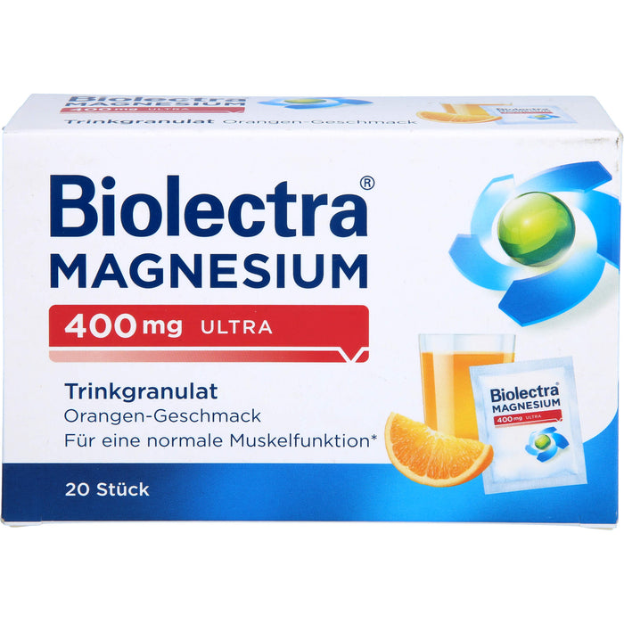 Biolectra Magnesium 400 mg ultra orange Trinkgranulat, 20 St. Beutel