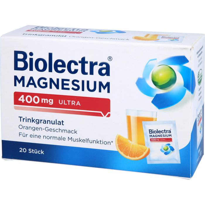Biolectra Magnesium 400 mg ultra orange Trinkgranulat, 20 St. Beutel