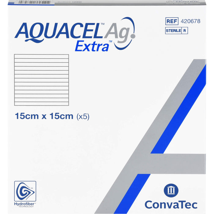 AQUACEL Ag+ Extra 15x15cm Kompressen, 5 St KOM