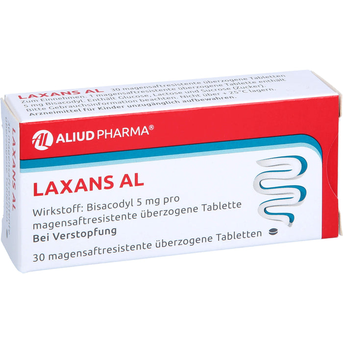 Laxans AL überzogene Tabletten bei Verstopfung, 30 St. Tabletten