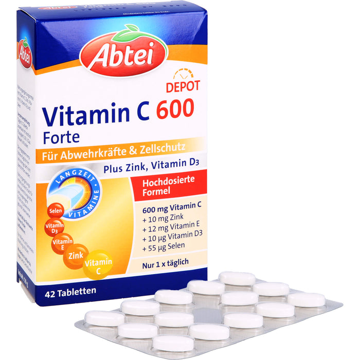 Abtei Vitamin C 600 + Zink + E Depot, 42 St TAB