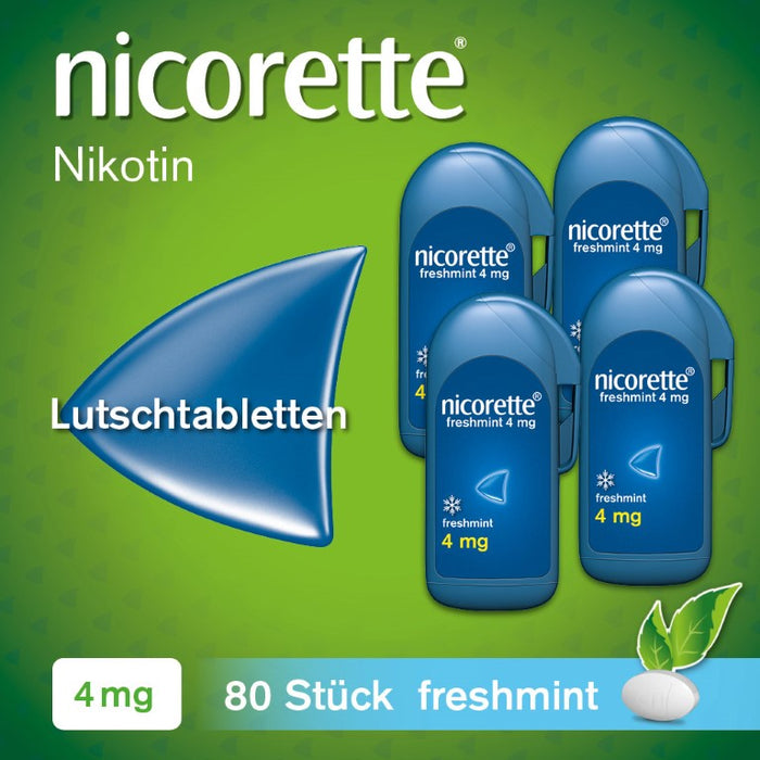 nicorette Lutschtabletten 4 mg Nicotin zuckerfrei, 80 St. Tabletten