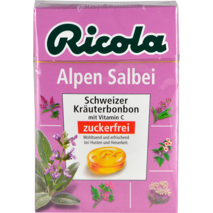 Ricola Alpen Salbei Schweizer Kräuterbonbons zuckerfrei, 50 g Bonbons