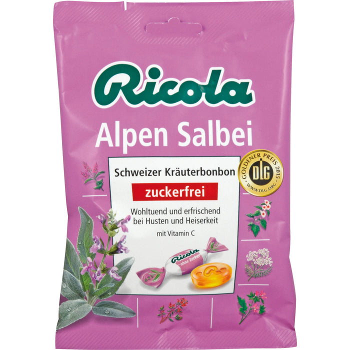 Ricola Alpen Salbei Schweizer Kräuterbonbon zuckerfrei, 75 g Bonbons