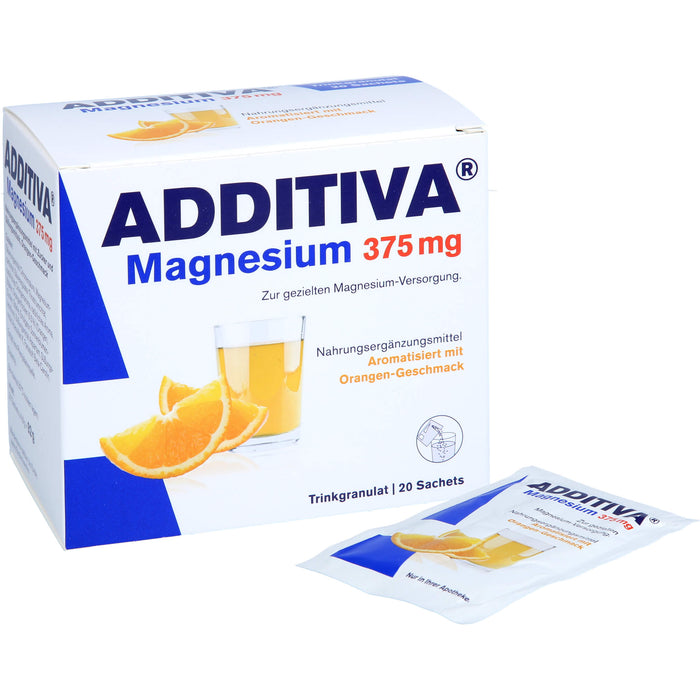 ADDITIVA Magnesium 375 mg Trinkgranulat Orangen-Geschmack, 20 St. Beutel