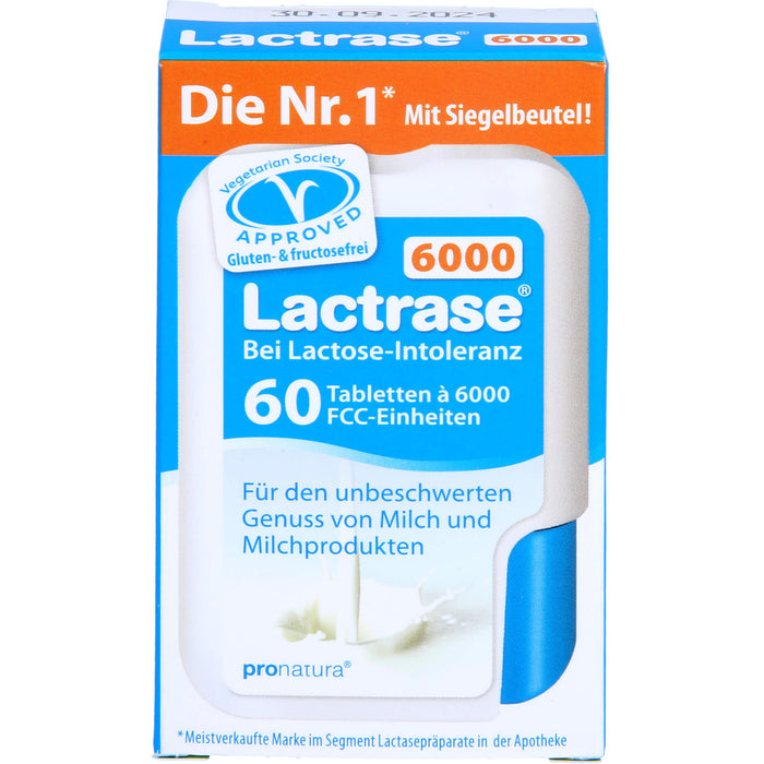 Lactrase 6000 bei Lactose-Intoleranz Tabletten, 60 St. Tabletten