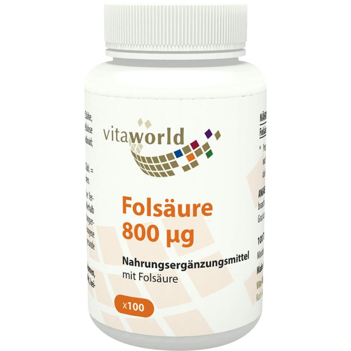 vitaworld Folsäure 800 µg Tabletten, 100 St. Tabletten