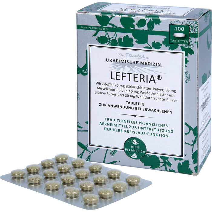 LEFTERIA Tabletten zur Unterstützung der Herz-Kreislauf-Funktion, 100 St. Tabletten