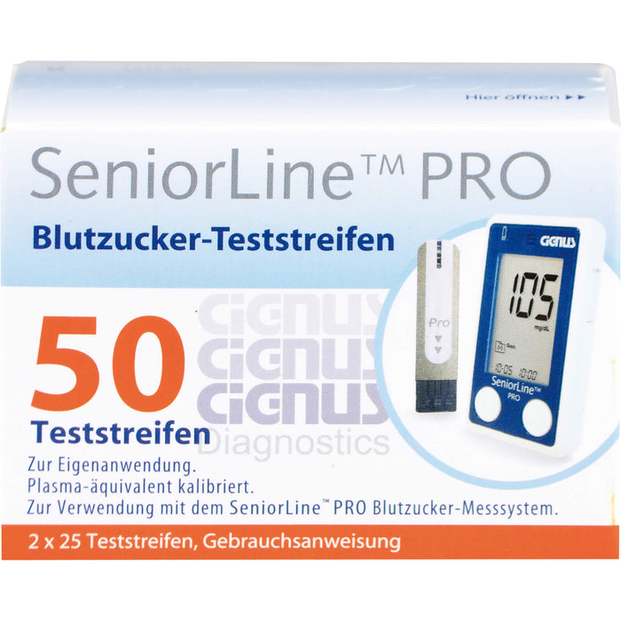 SeniorLine PRO Cignus Blutzucker-Teststreifen, 2X25 St TTR