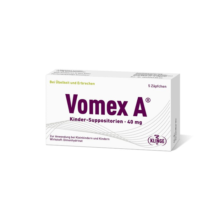 Vomex A 40 mg Kinder-Suppositorien, 5 St. Zäpfchen