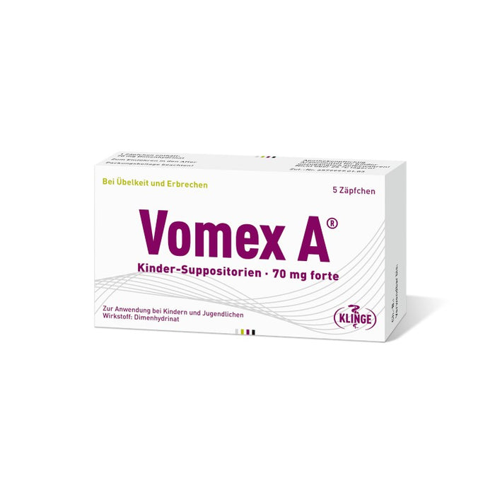 Vomex A Kinder-Suppositorien 70 mg forte, 5 St. Zäpfchen