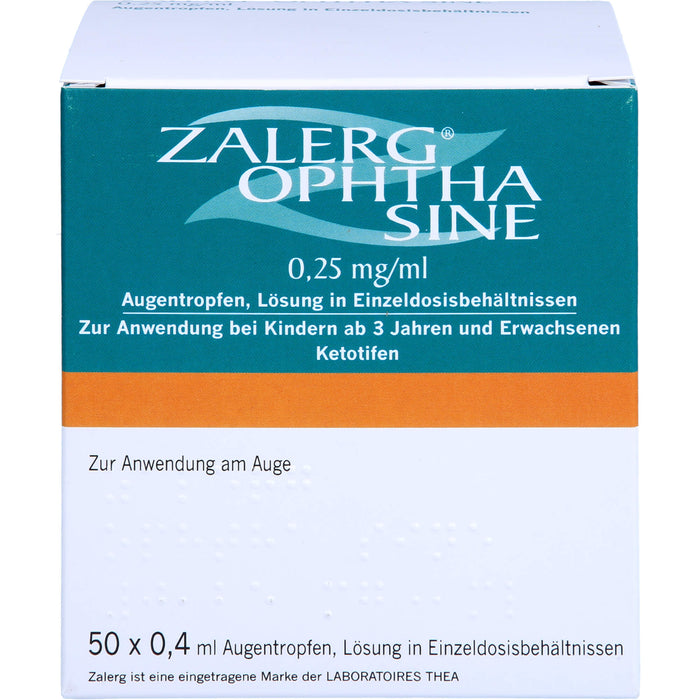 ZALERG ophta sine 0,25 mg/ml Axicorp Augentropfen bei allergischer Konjunktivitis, 50 St. Einzeldosispipetten