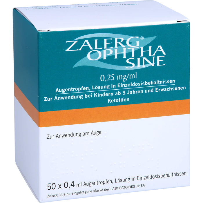 ZALERG ophta sine 0,25 mg/ml Axicorp Augentropfen bei allergischer Konjunktivitis, 50 St. Einzeldosispipetten